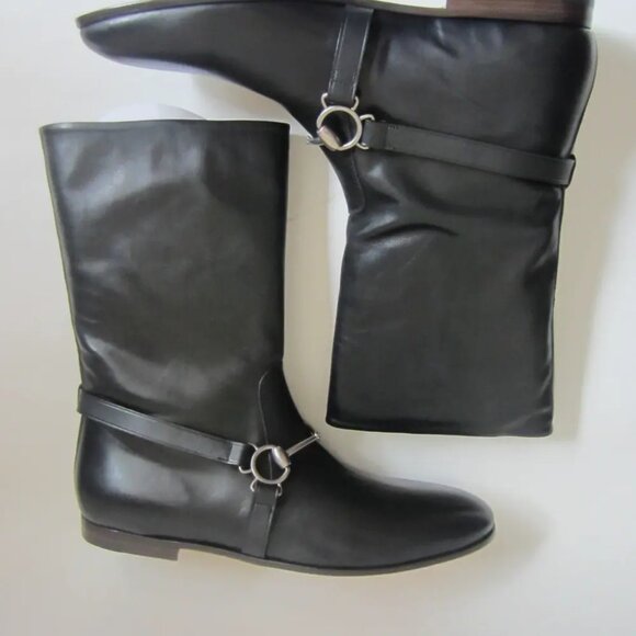 NEW DEADSTOCK with BOX Gucci Black Leather Horsebit Boots main image 9